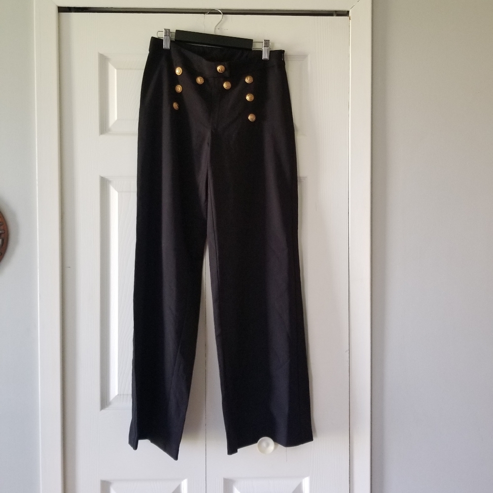 👖M-2 BLACK WIDE LEG BLACK DRESS PANTS
